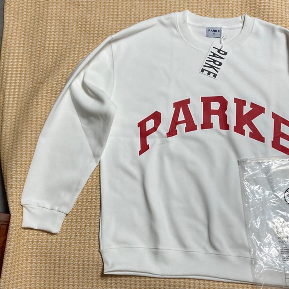 White Sweatshirt with Red Lettering - Picture 3 of 6